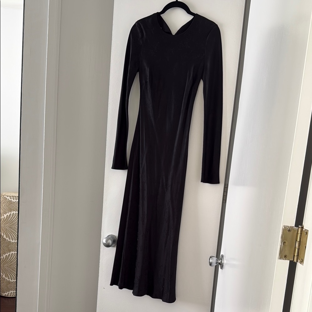 Realisation Par black silk brocade dress